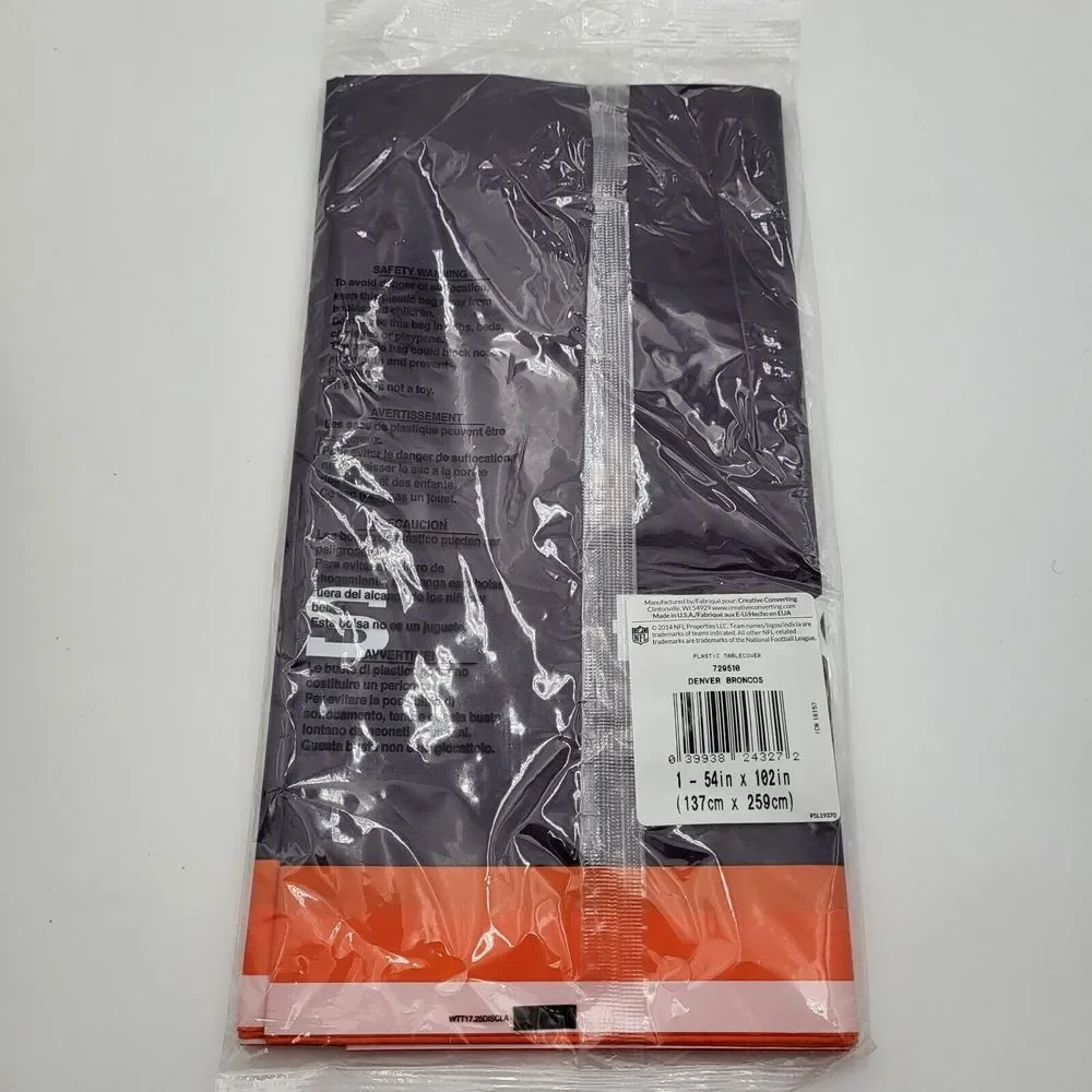Denver Broncos Blue Orange‎ Plastic Tablecover 54